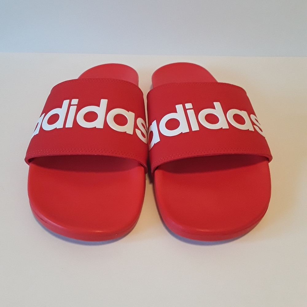 SOLD Adidas Red Sandals Flip Flops Men's Size 12 - Picture 2 of 5